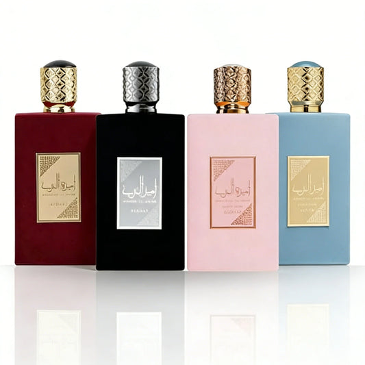 Lataffa Asdaaf Ameerat & Ameer Al Arab Collection EDP Set Luxury Oriental Long Lasting Womens & Unisex Fragrance 3.4 oz