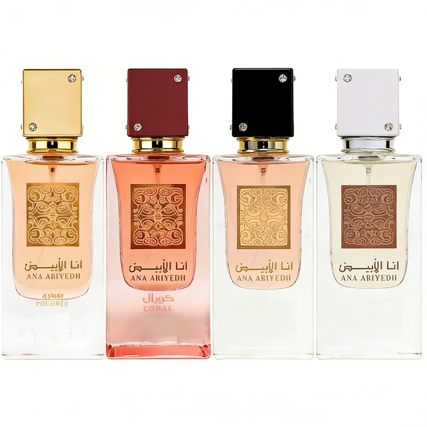 Lataffa Ana Abiyedh Coral Scarlet EDP Collection Unisex Long Lasting Arabic Fragrance Set 60ml